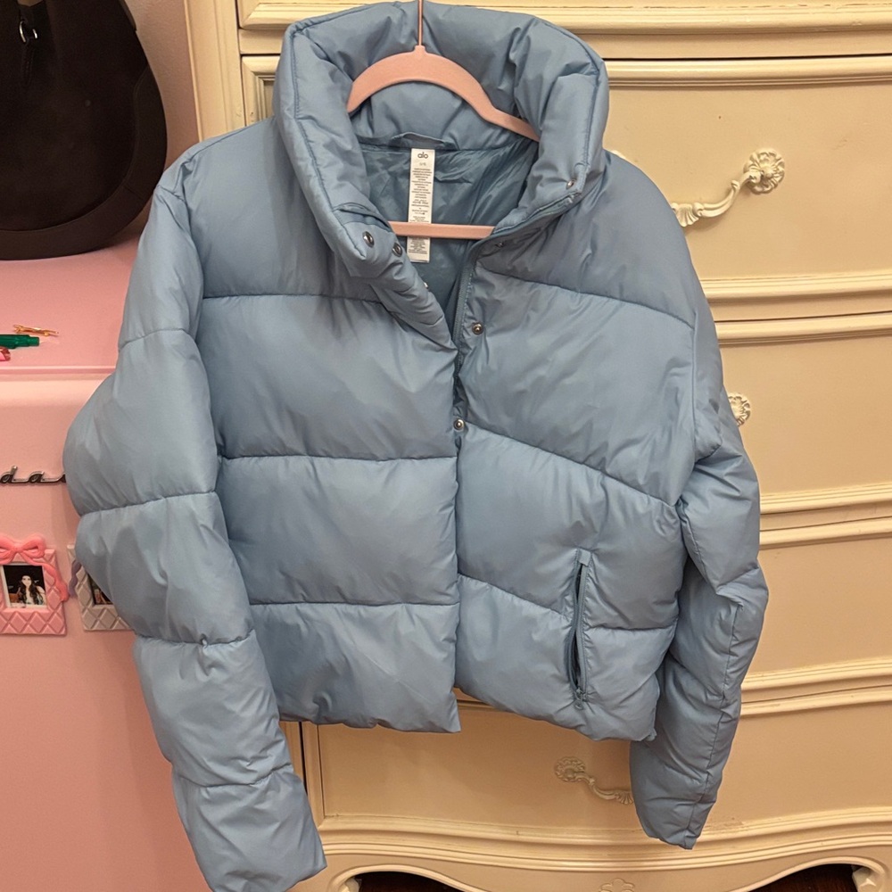 ALO Yoga Light Blue Bomber Jacket